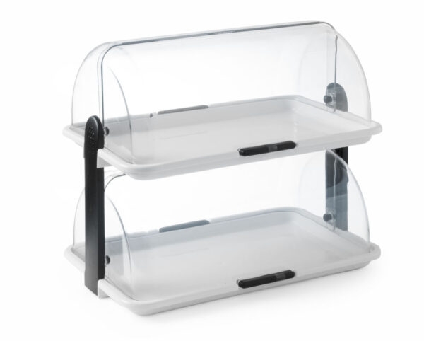 465x310x410mm Roll Top Cool Display Tray Double Deck