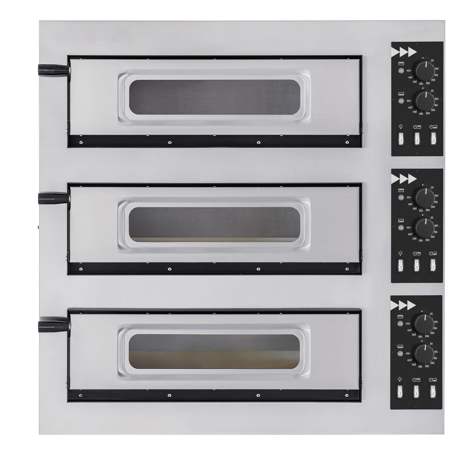 3-step pizzauuni BASIC 3/50 lasi AND LIGHT, Prismafood, 400V/1200W, 915x690x(H)900mm