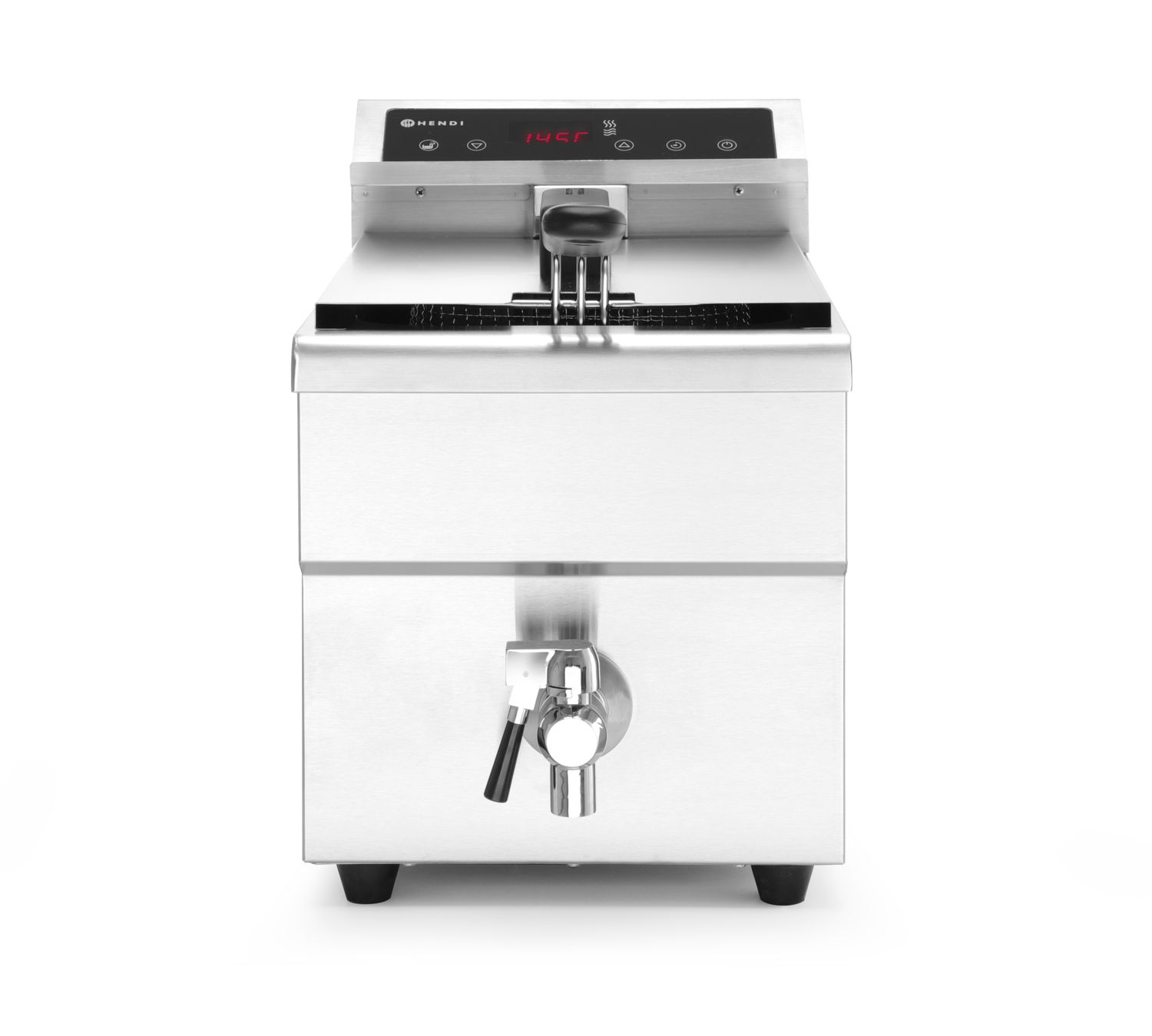 Induction rasvakeitin kanssa viemäri hana, 8 l, HENDI, 8L, Light harmaa, 230V/3500W, 288x619x(H)408mm