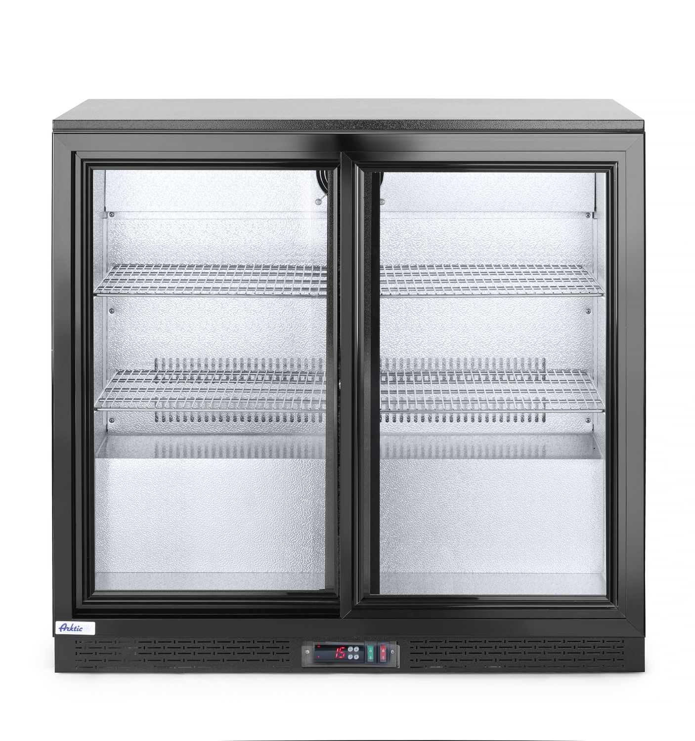 Back baari jääkaappi kanssa kakpesuallasertainen liukuovis, Arktic, 158L, musta, 230V/160W, 520x900x(H)870mm