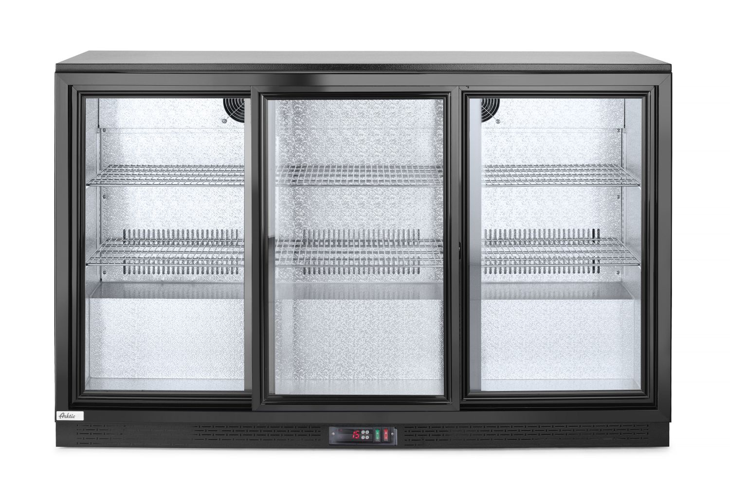 Back baari jääkaappi kanssa triple liukuovis, Arktic, 254L, musta, 230V/160W, 1350x520x(H)865mm