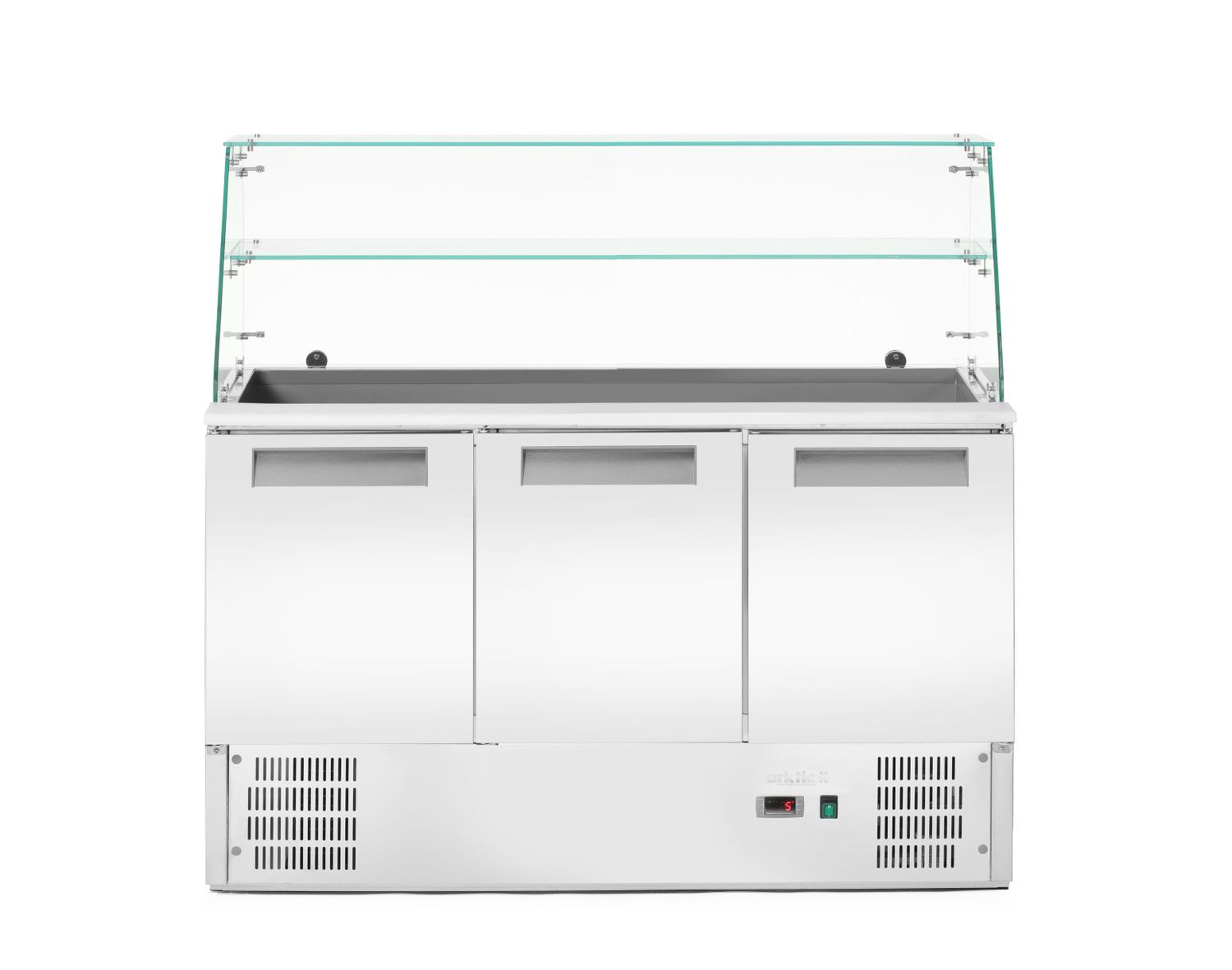 3-door refrigerated salad counter kanssa lasi superstructure, Arktic, 3-door counter kanssa lasi superstructure, 219L, 230V/155W, 695x1365x(H)1270mm