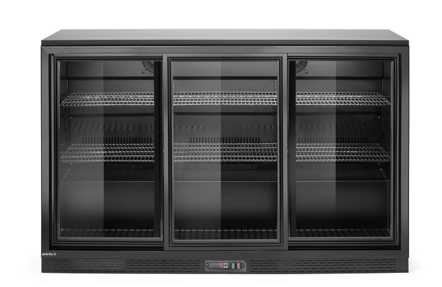 Back baari jääkaappi kanssa triple liukuovis, Arktic, 254L, musta, 230V/160W, 520x1350x(H)870mm