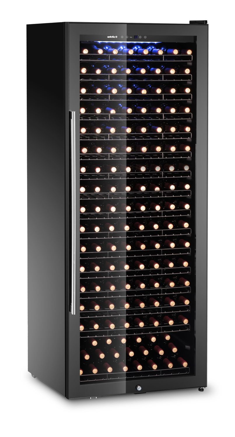 viinikaappi, 1-zone, 224 pullos, Arktic, musta, 690x700x(H)1834mm