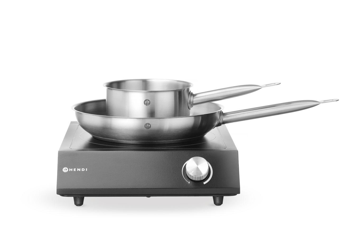 Set: induktioliesi 3500W + kasari + paistinpannunu, HENDI, musta, 230V/3500W, 320x395x(H)95mm