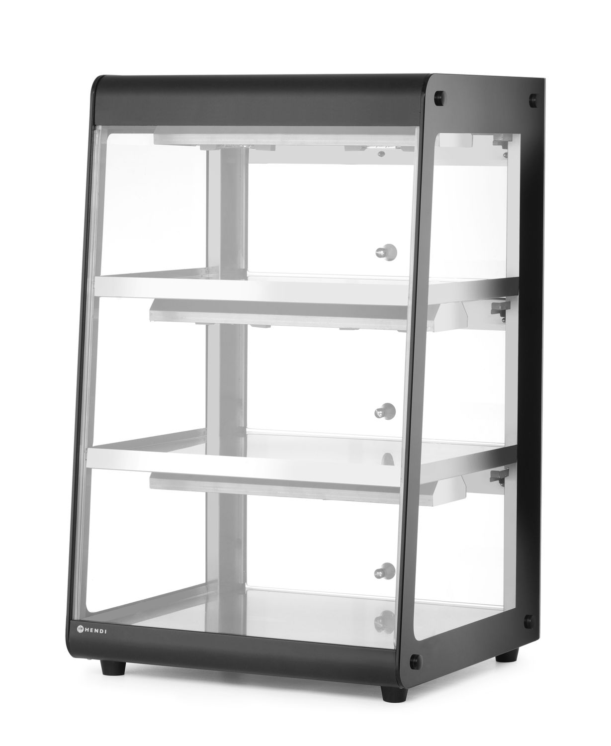 lämmitetty countertop display, HENDI, musta, 230V/500W, 472x447x(H)775mm