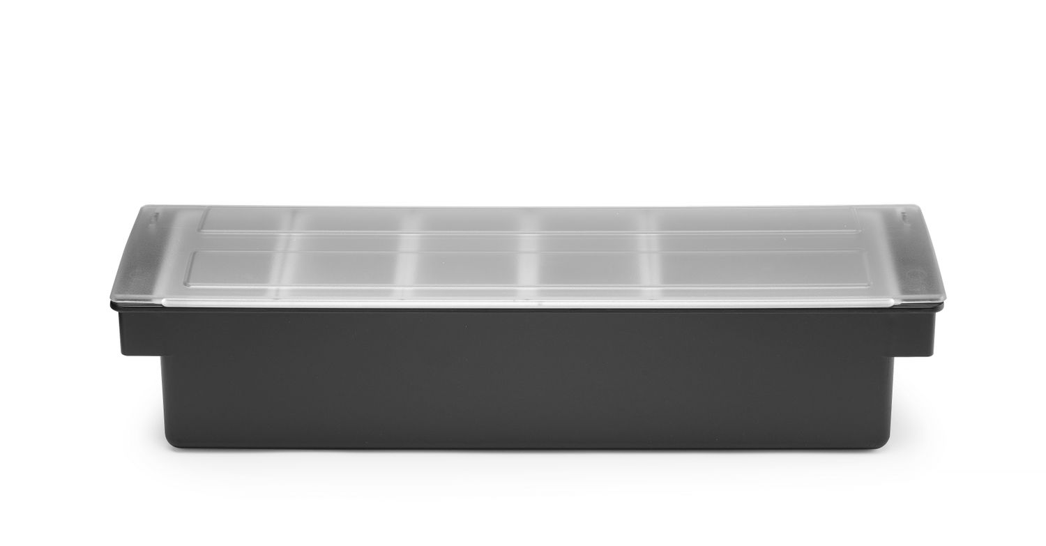 Condiment holder - 5 astias, baariUp, musta, 480x150x(H)100mm