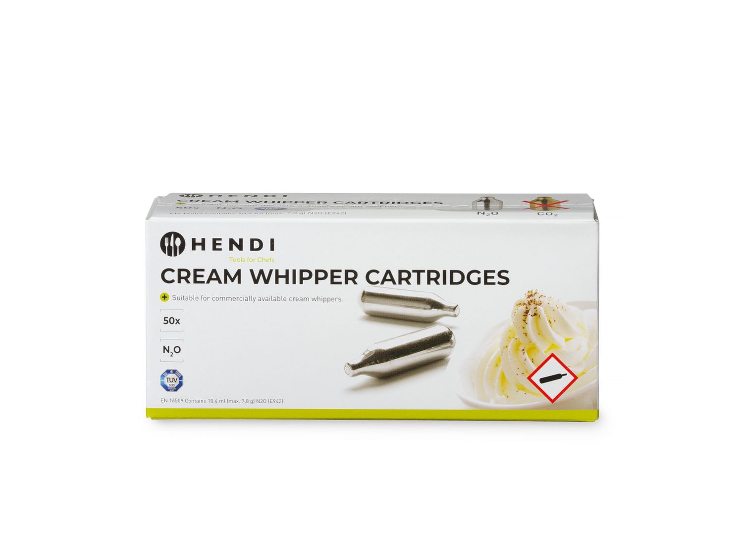 Cream whipper chargers, HENDI, hopea, 50 kpl