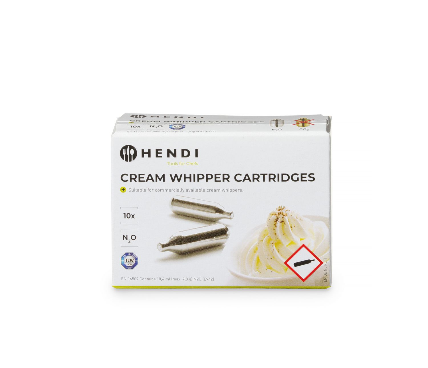 Cream whipper chargers, HENDI, hopea, 10 kpl