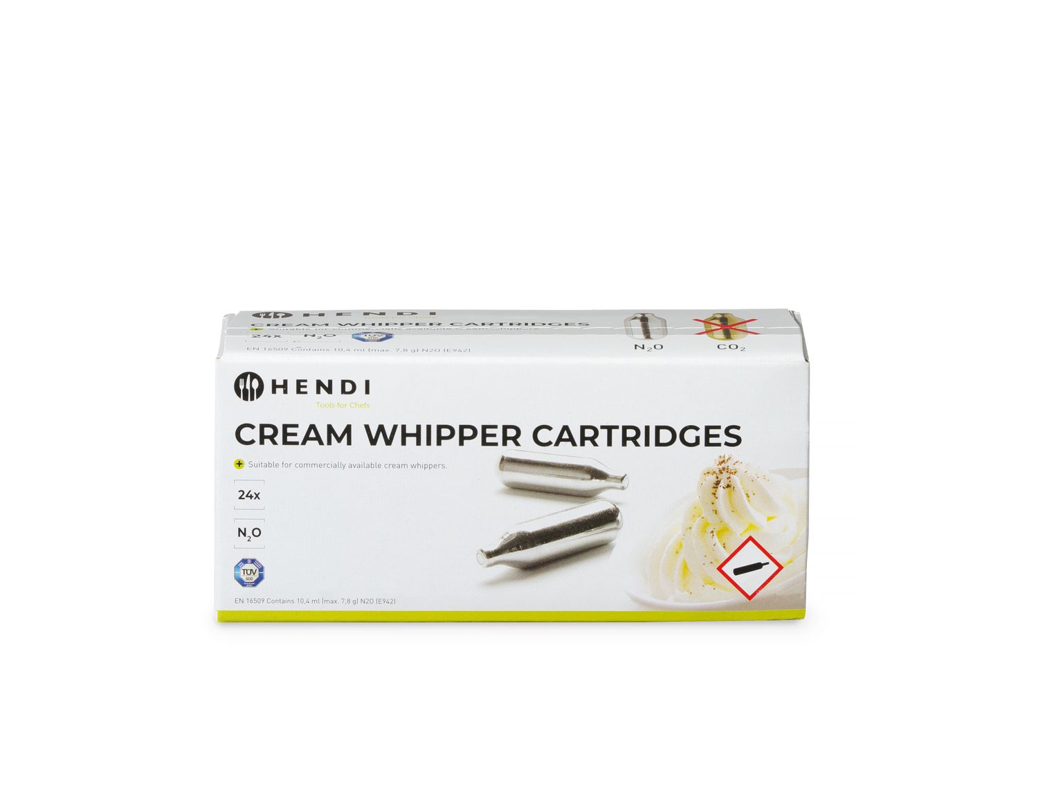 Cream whipper chargers, HENDI, hopea, 24 kpl