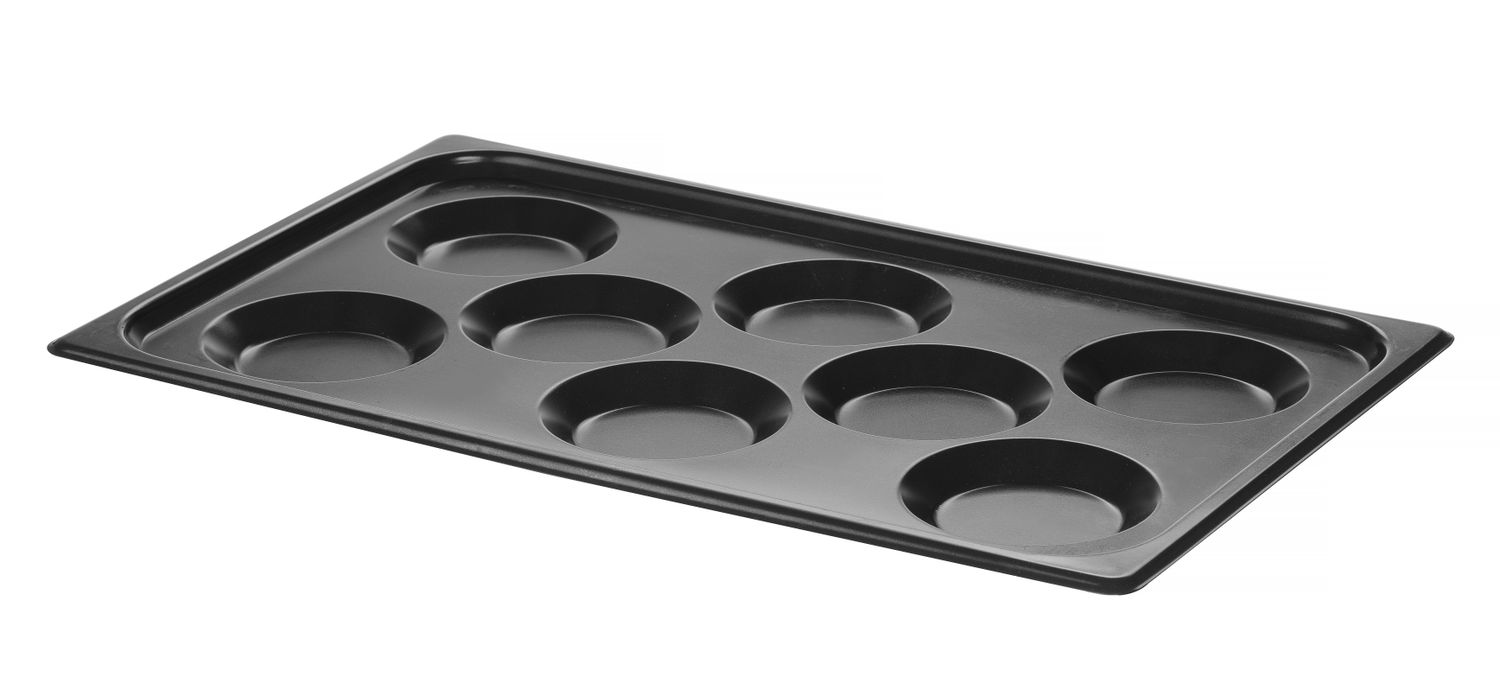 tarjotin kanssa tarttumaton pinnoite CONVECTOMAT EGGlautanen, HENDI, GN 1/1, musta, 530x325x(H)26mm