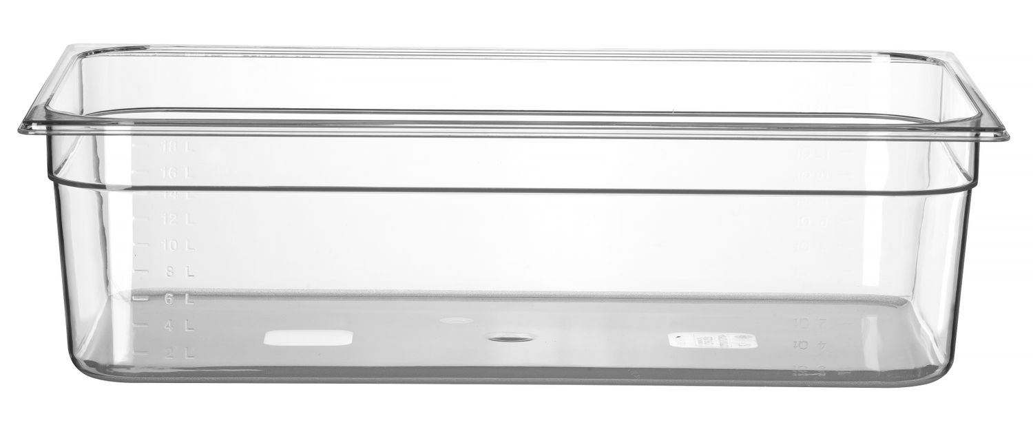 astia gN 1/1 polykarbonaatti, HENDI, Profi line, gN 1/1, 21l, läpinäkyVä, 530x325x(H)150mm
