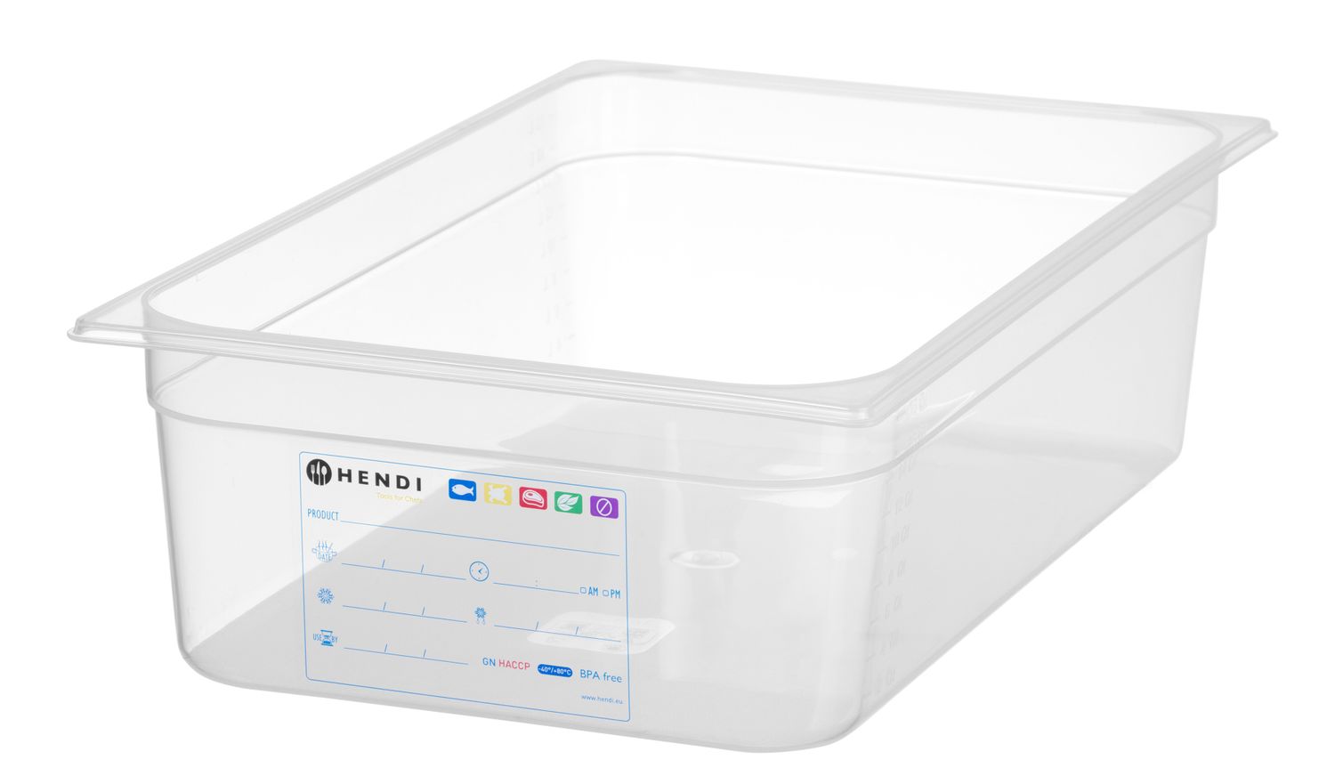 astia gN 1/1 HACCP, HENDI, gN 1/1, 21l, läpinäkyVä, 530x325x(H)150mm