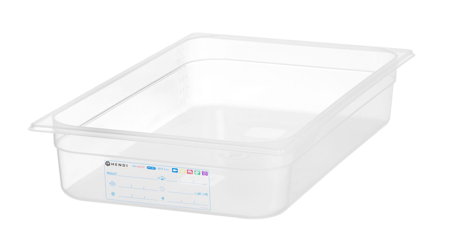 astia gN 1/1 HACCP, HENDI, gN 1/1, 12l, läpinäkyVä, 530x325x(H)100mm