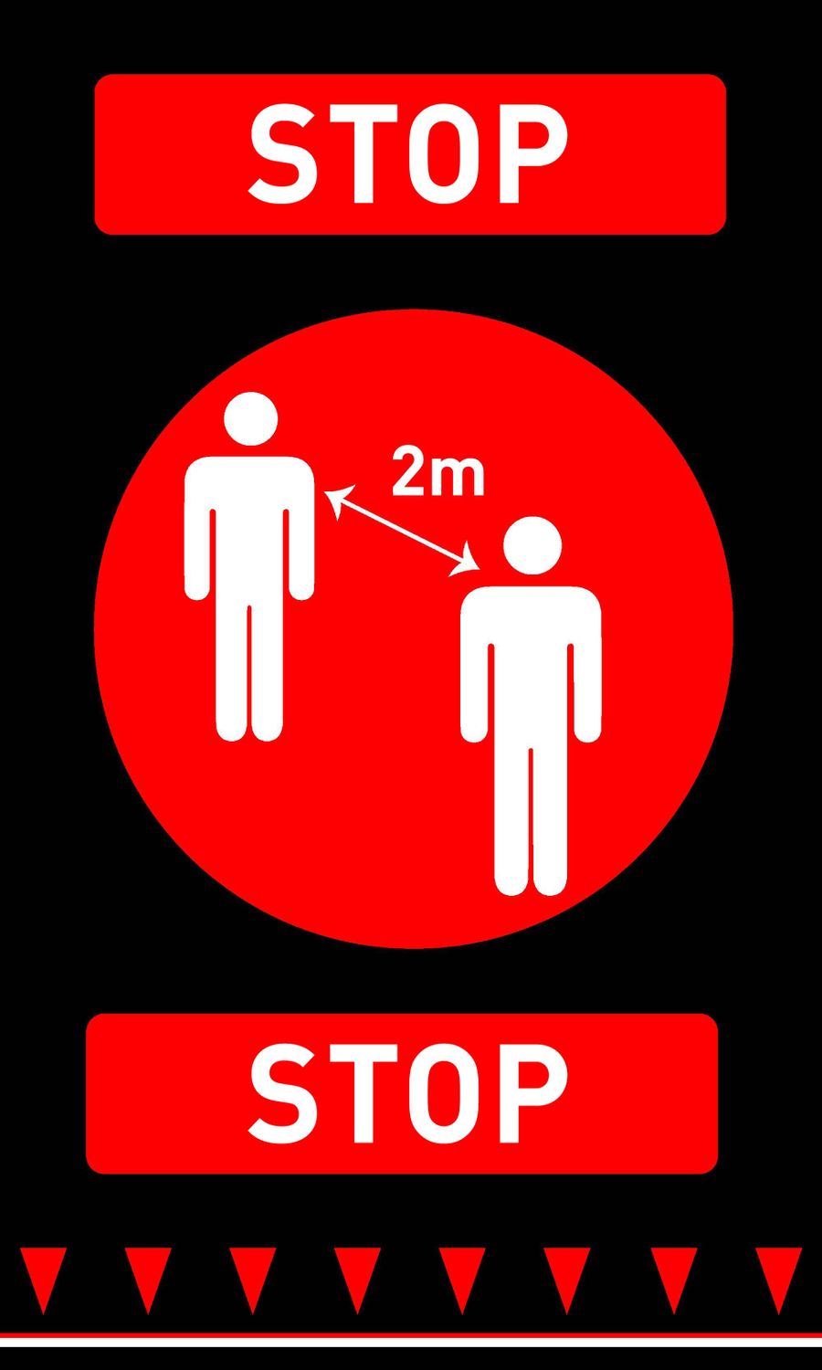 “Keep your distance” safety floor mat, HENDI, 900xmm
