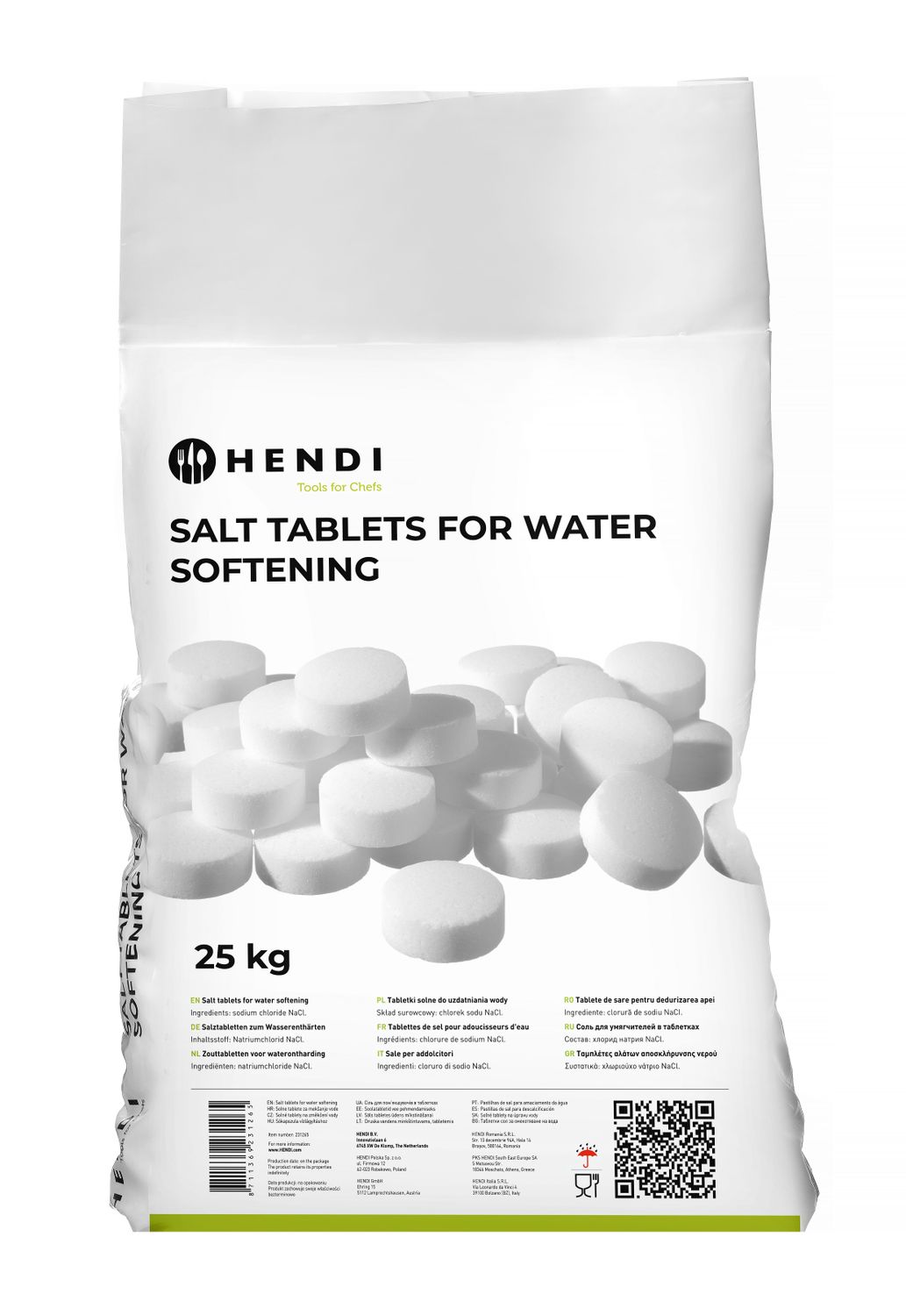 Salt pöytäts varten water softening, HENDI, 25 kg