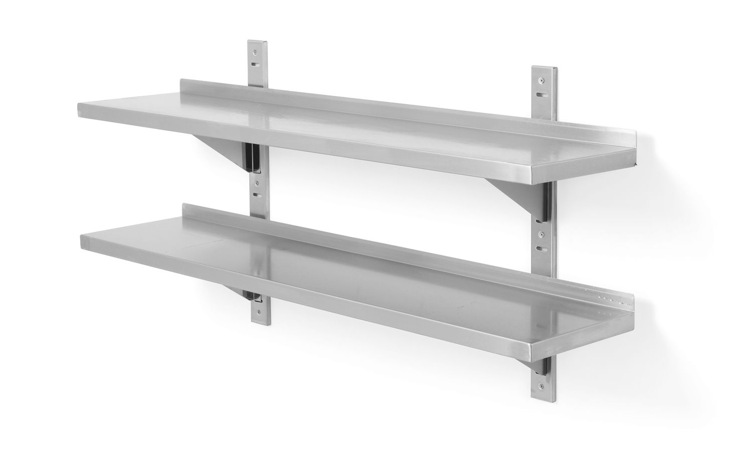 kakpesuallasertainen seinähylly, säädettävä, kanssa 2 btelineets, HENDI, 1200x300x(H)600mm