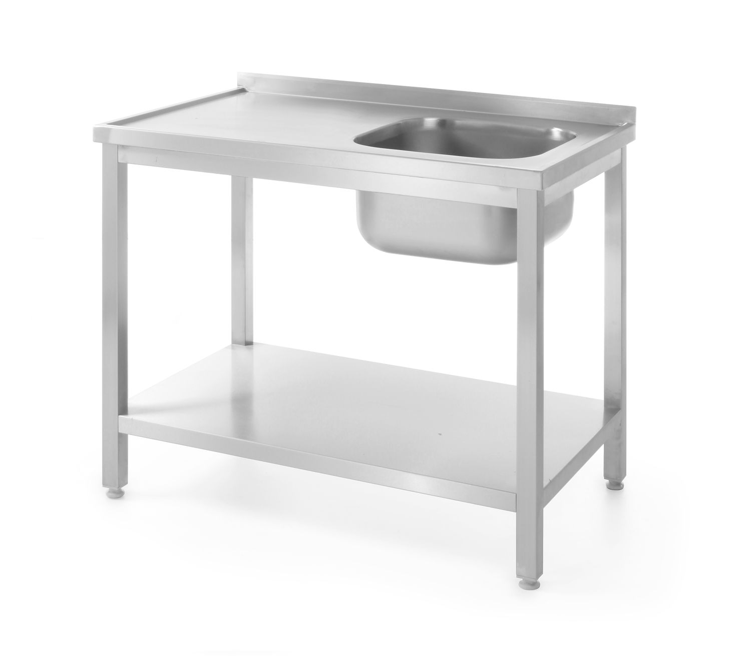 pesuallas pöytä hyllyllä – bolted, syvyys 600 mm, HENDI, Profi Line, Right side, 1000x600x(H)850mm