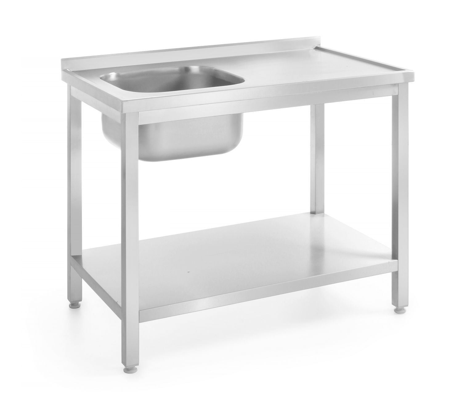 pesuallas pöytä hyllyllä – bolted, syvyys 600 mm, HENDI, Profi Line, Left side, 1000x600x(H)850mm