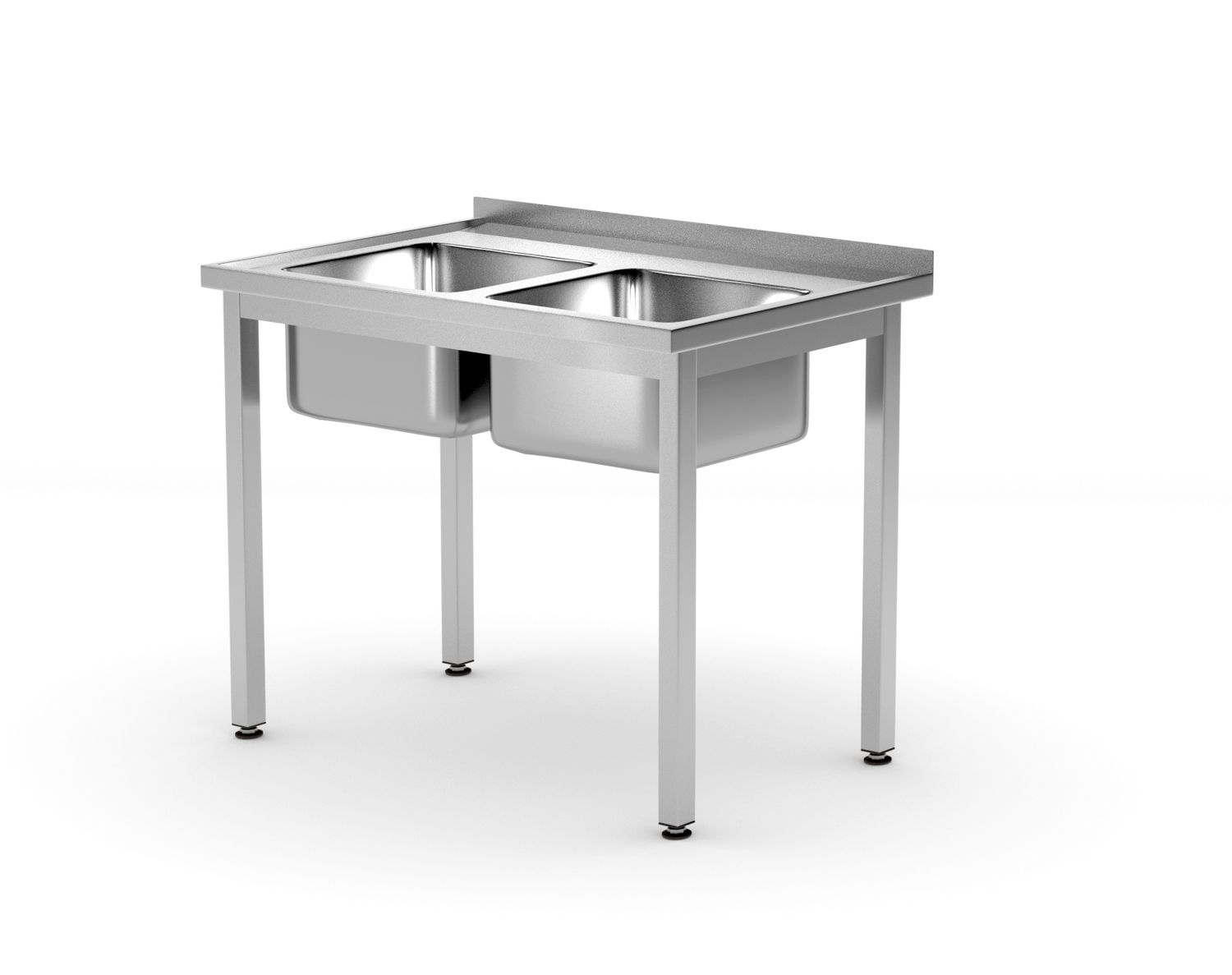pöytä kanssa 2 pesuallass, bolted, HENDI, Profi Line, 1000x600x(H)850mm