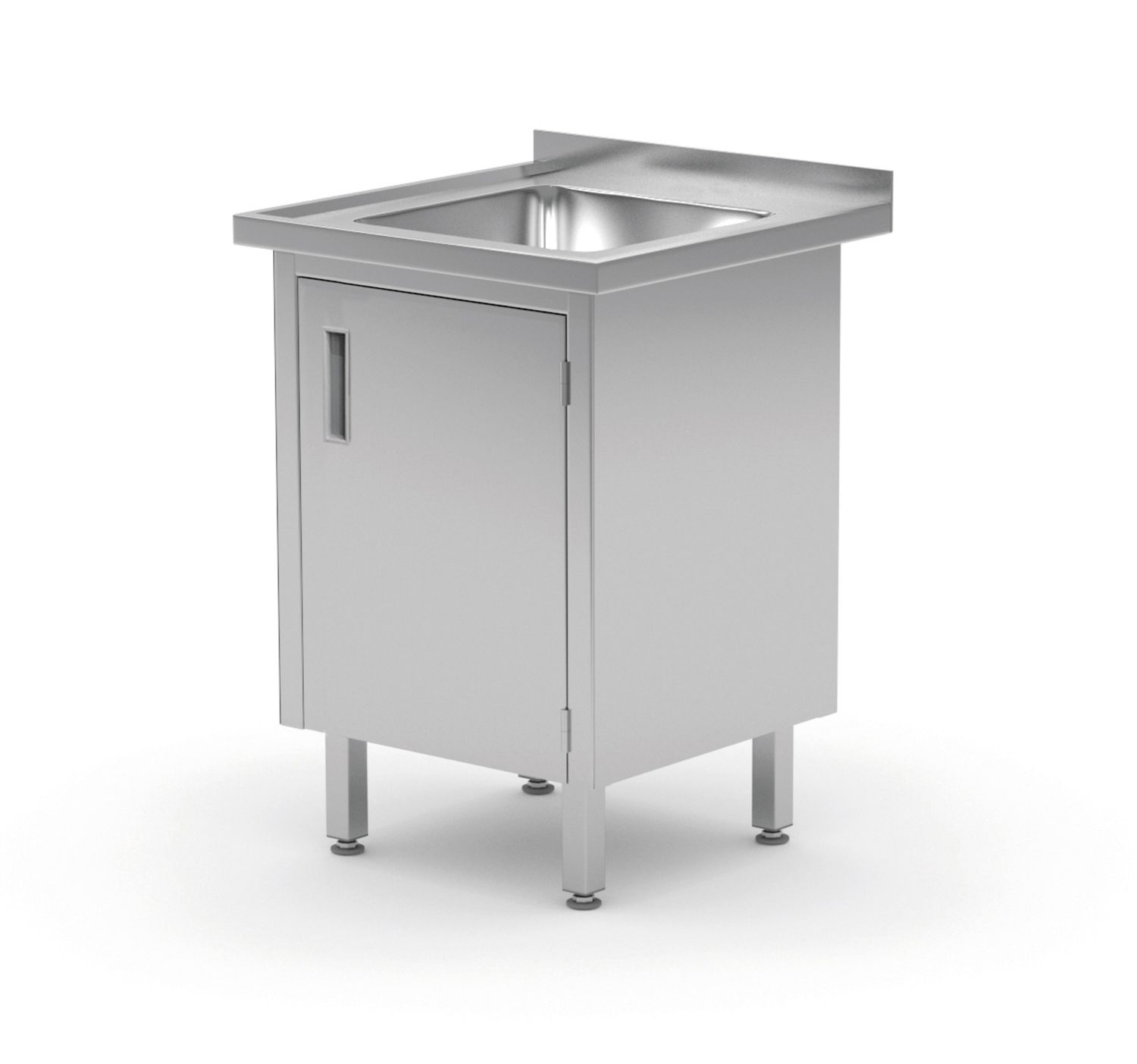 pesuallas pöytä, welded, kanssa cabinet and hinged doors, HENDI, Profi Line, 500x700x(H)850mm