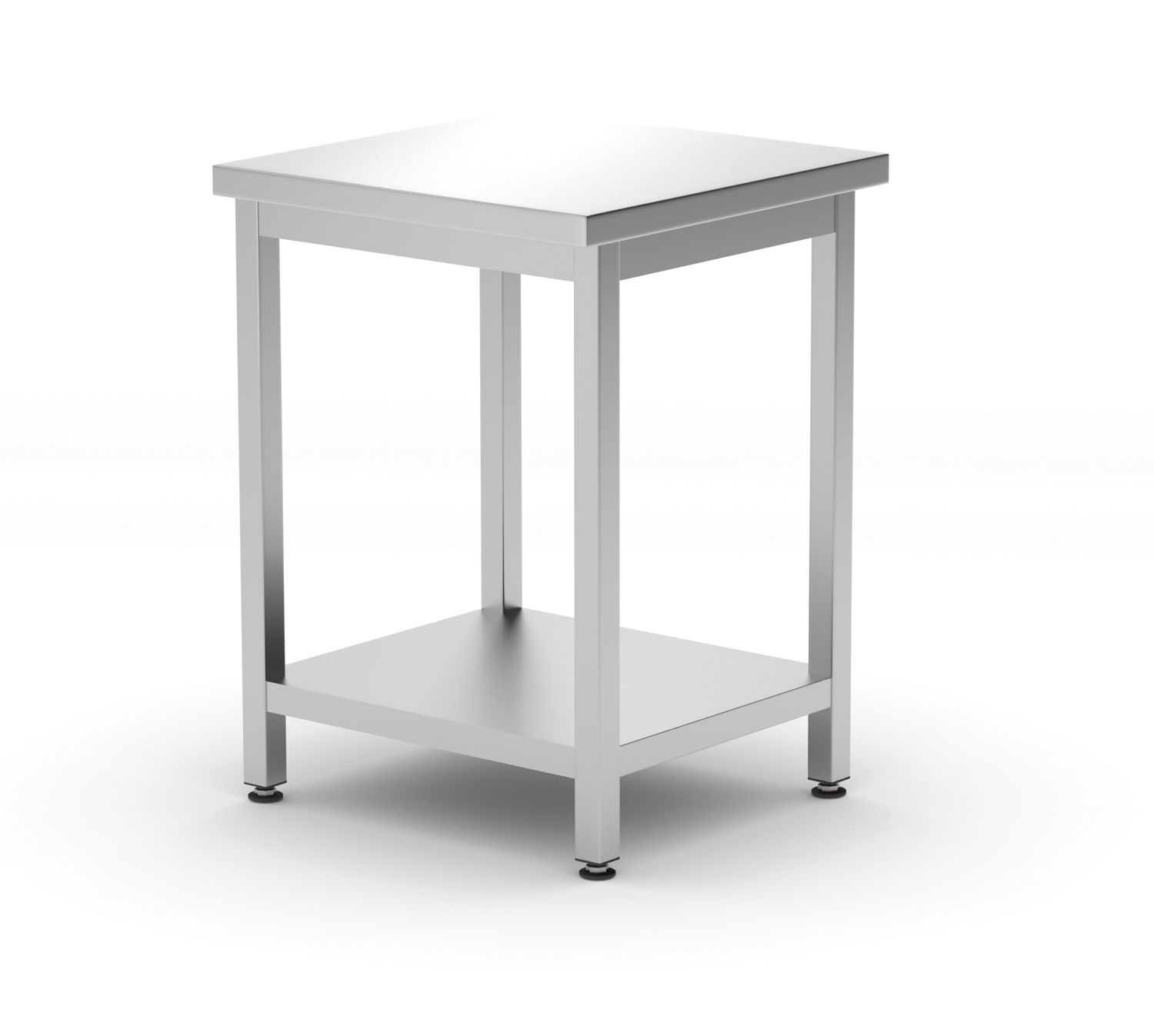 Central pöytä hyllyllä – bolted, syvyys 600 mm, HENDI, Kitchen Line, 600x600x(H)850mm