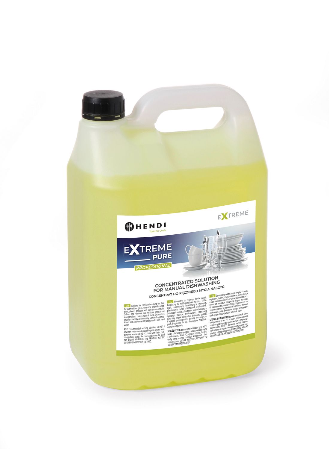 Extreme Pure ammattikäyttöön tarkoitettu concentrated solution varten käyttöohje astiawashing - 5l, HENDI, 5 L