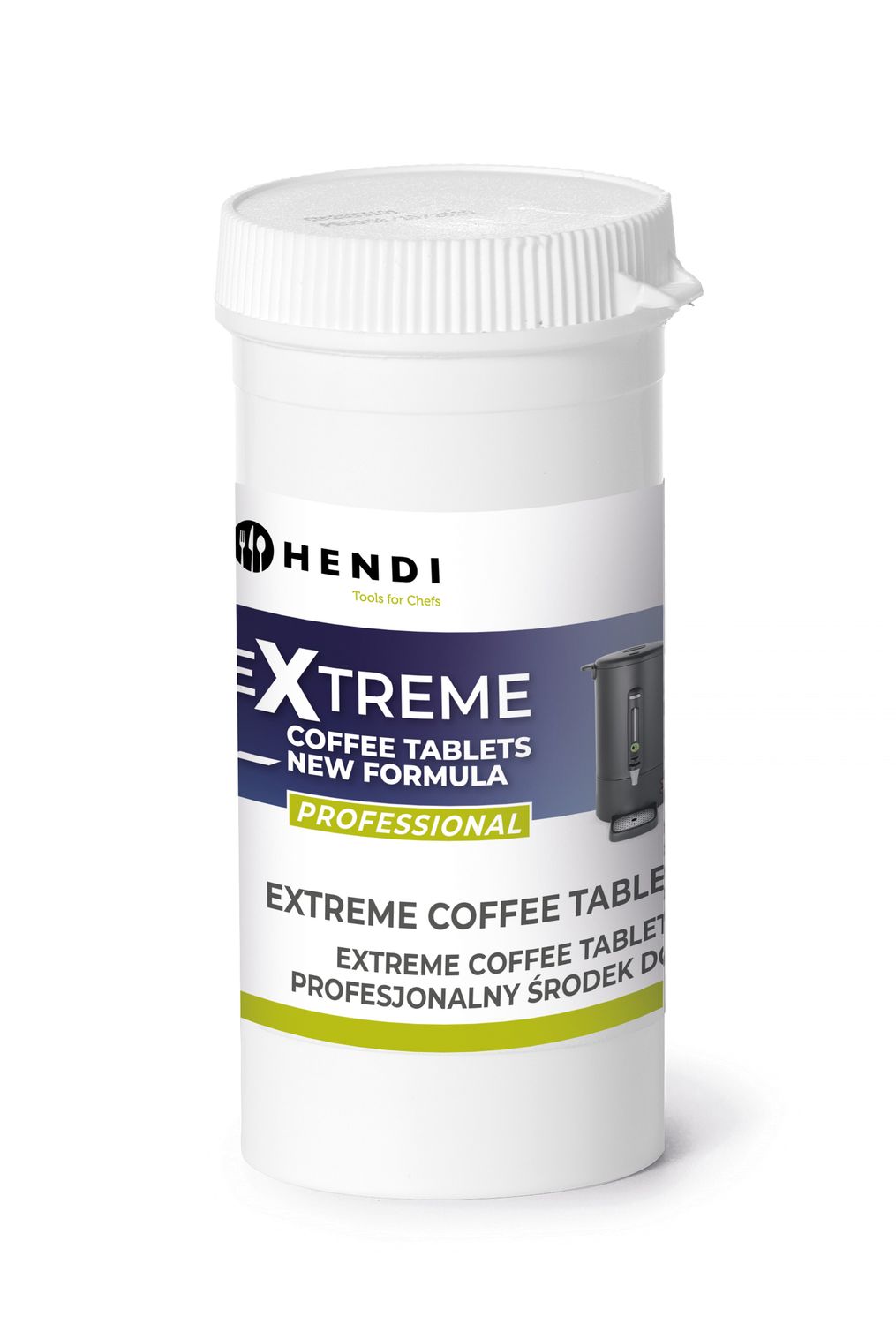 Extreme Coffee pöytäts uusi vartenMULA, ammattikäyttöön tarkoitettu kahvikone puhdistusaine, HENDI, 25 pöytäts