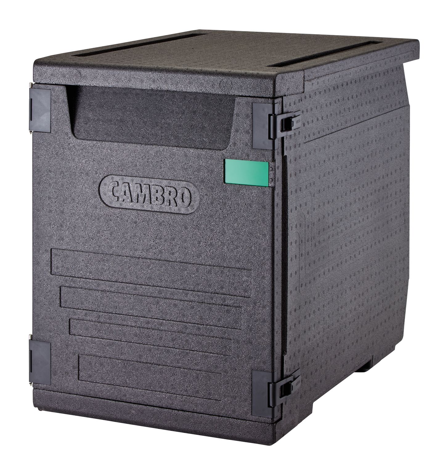 ammattikäyttöön tarkoitettu grade eristetty carrier CAM GOBOX, front-loaded, varten 600x400 mm astias, kanssa 9 sisäänrakennettava guides., Cambro, 126 L, kanssa 9 guides, 126L, musta, 770x540x(H)687mm